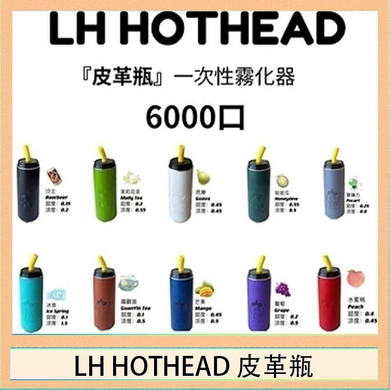 LH HOTHEAD皮革 LH HOTHEAD皮革瓶電子煙可充電6000口一次性