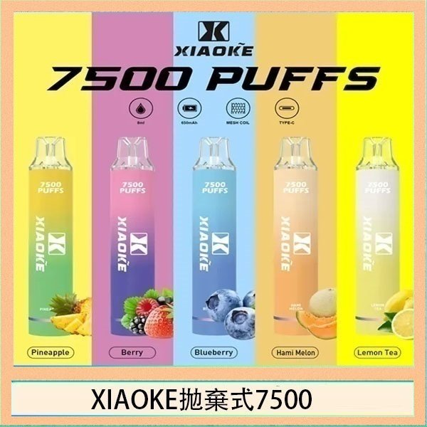 XIAOKE拋棄式7500 梟客XIAOKE一次性電子菸拋棄式7500口